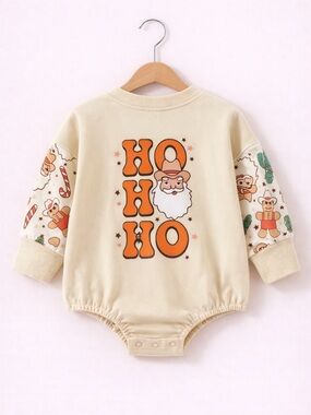 New Santa Cowboy Christmas Long Sleeve Baby Romper,  9-12M